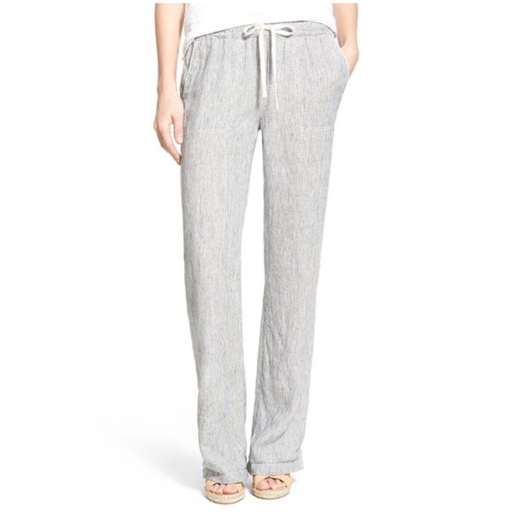 CASLON
 Striped Linen Blend Pants In Ivory
